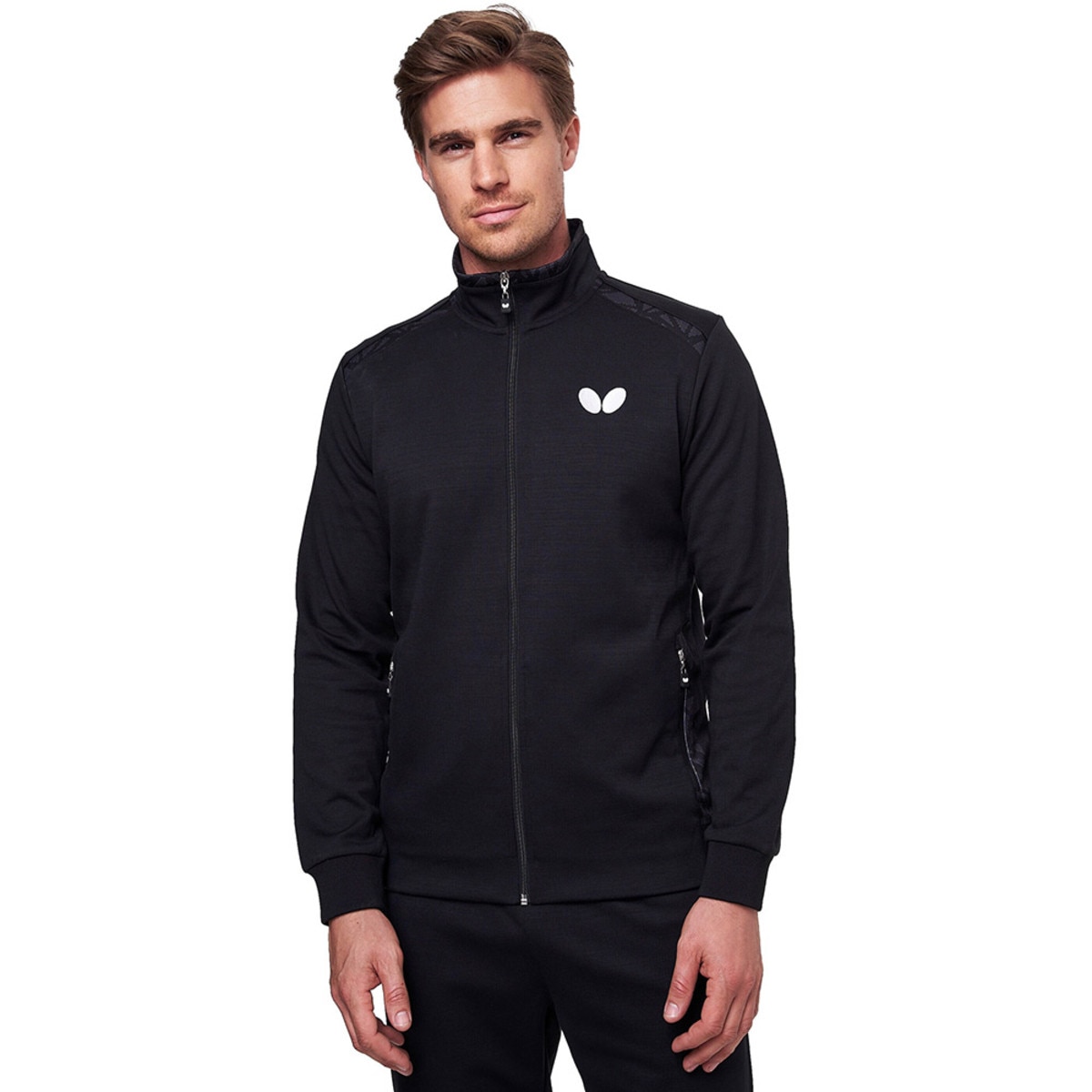 Higo Tracksuit Jacket: Black, Model